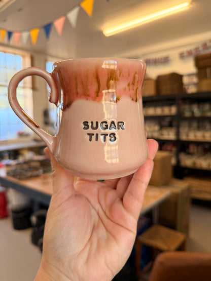 Handmade Sweary Miriam Mug Pink  - SUGAR TITS