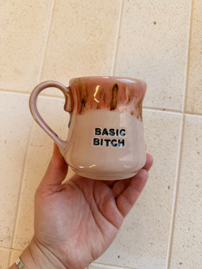 Handmade Sweary Miriam Mug Pink  - BASIC BITCH