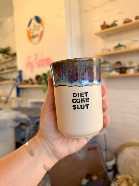 Handmade Sweary Ceramic Cup - DIET COKE SLUT