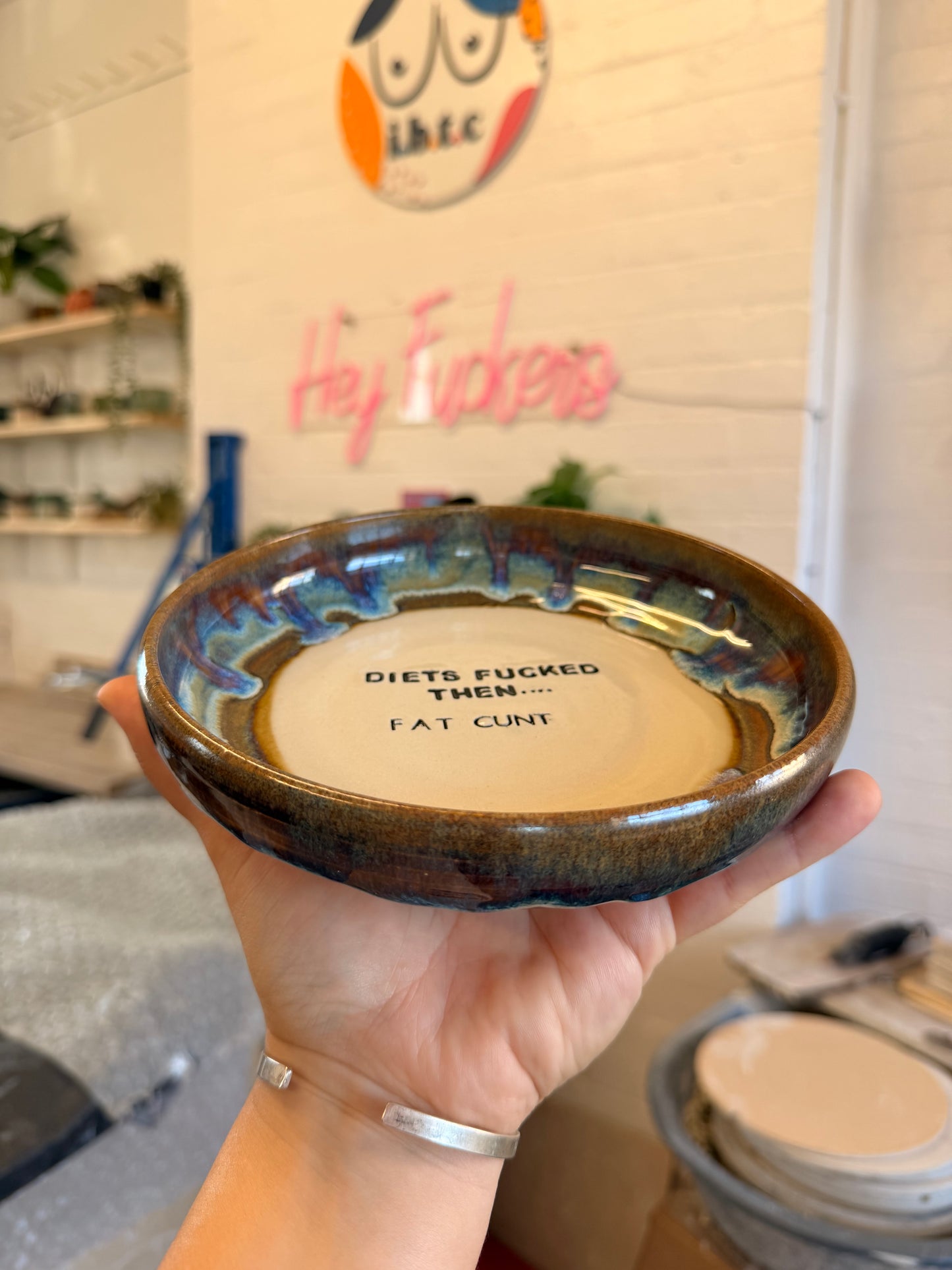 Handmade Snack Bowl - DIETS FUCKED THEN... FAT CUNT