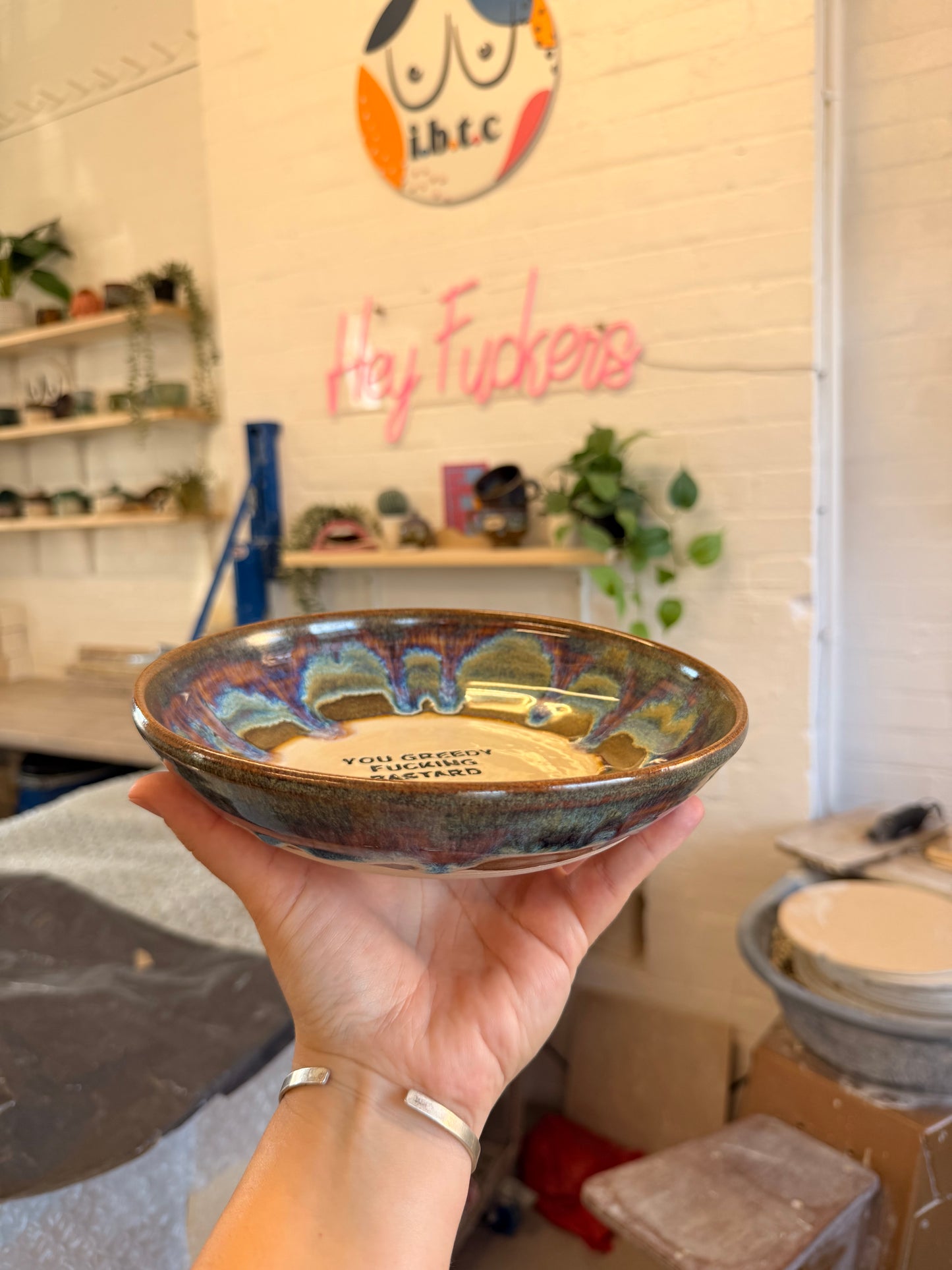 Handmade Snack Bowl - YOU GREEDY FUCKING BASTARD