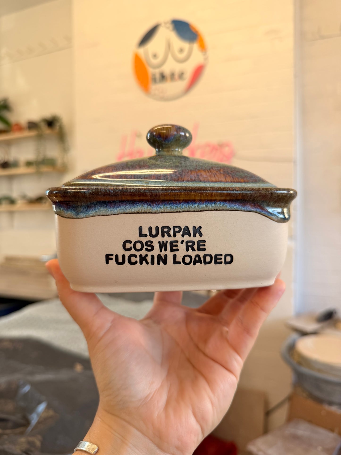 Handmade lightning Butter Dish - LURPAK COS WE'RE FUCKIN LOADED