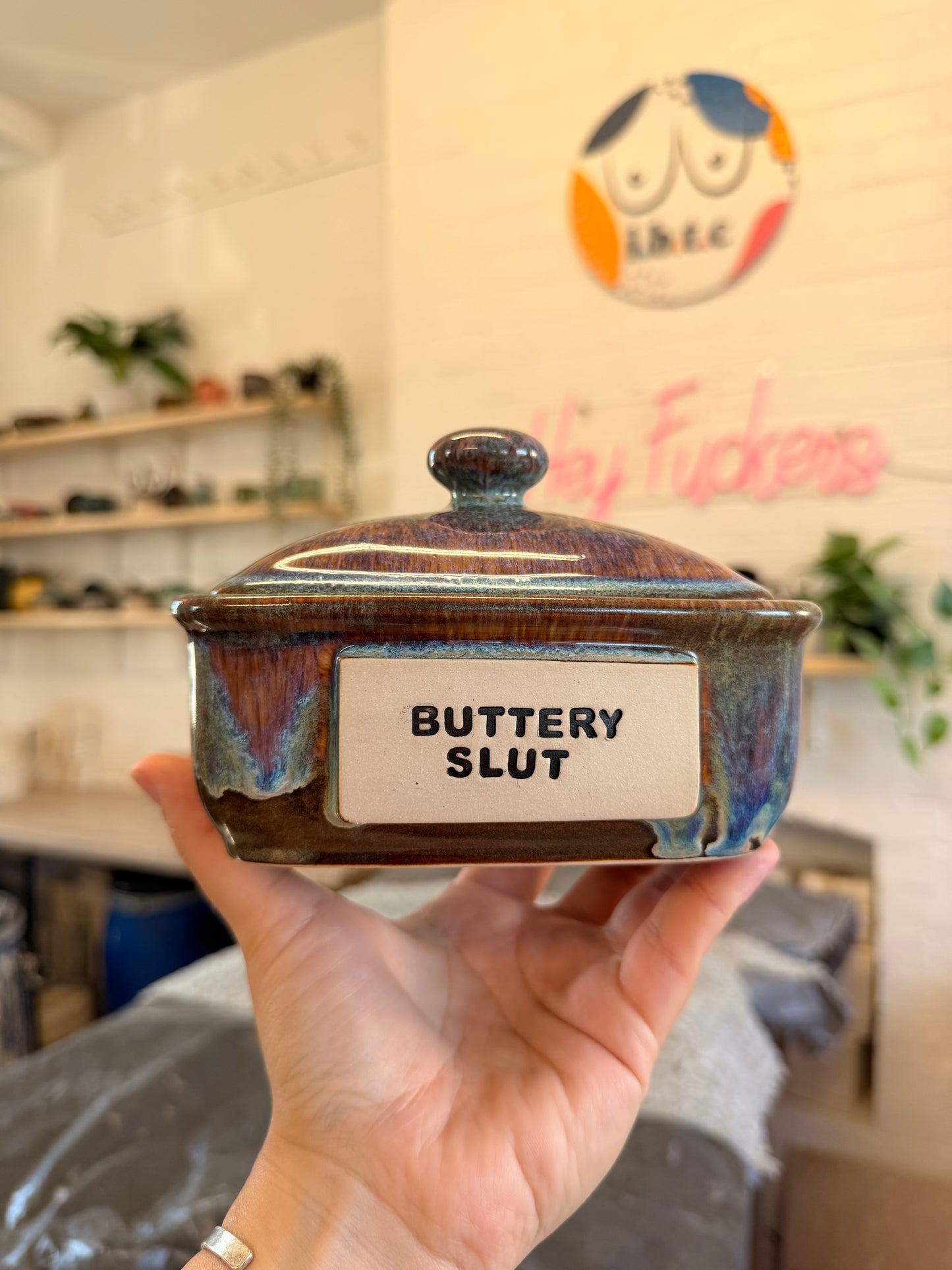 Handmade lightning Butter Dish - BUTTERY SLUT
