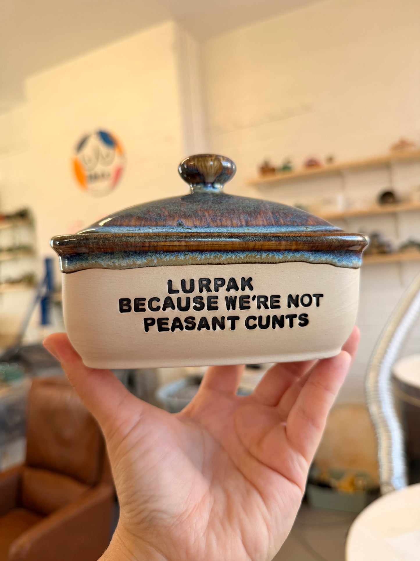 Handmade lightning Butter Dish - LURPAK BECAUSE WE'RE NOT PEASANT CUNTS