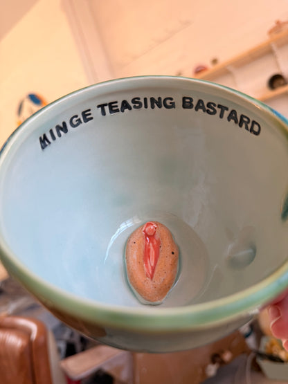Handmade Minge Mug  - MINGE TEASING BASTARD