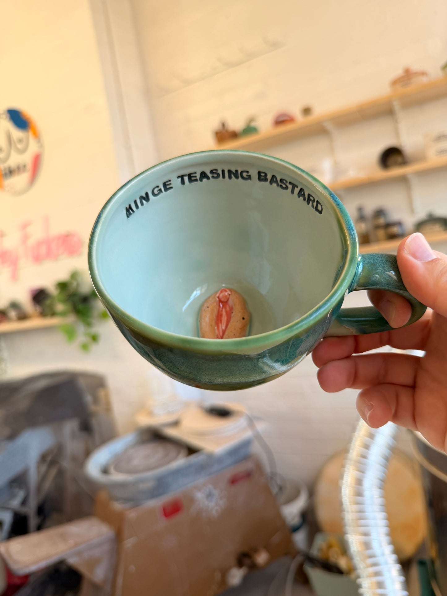 Handmade Minge Mug  - MINGE TEASING BASTARD