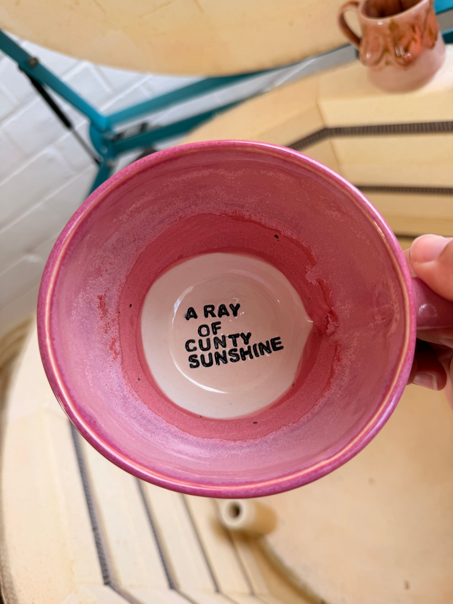 Handmade Sweary Jumbo Janice Mug  - A RAY OF CUNTY SUNSHINE